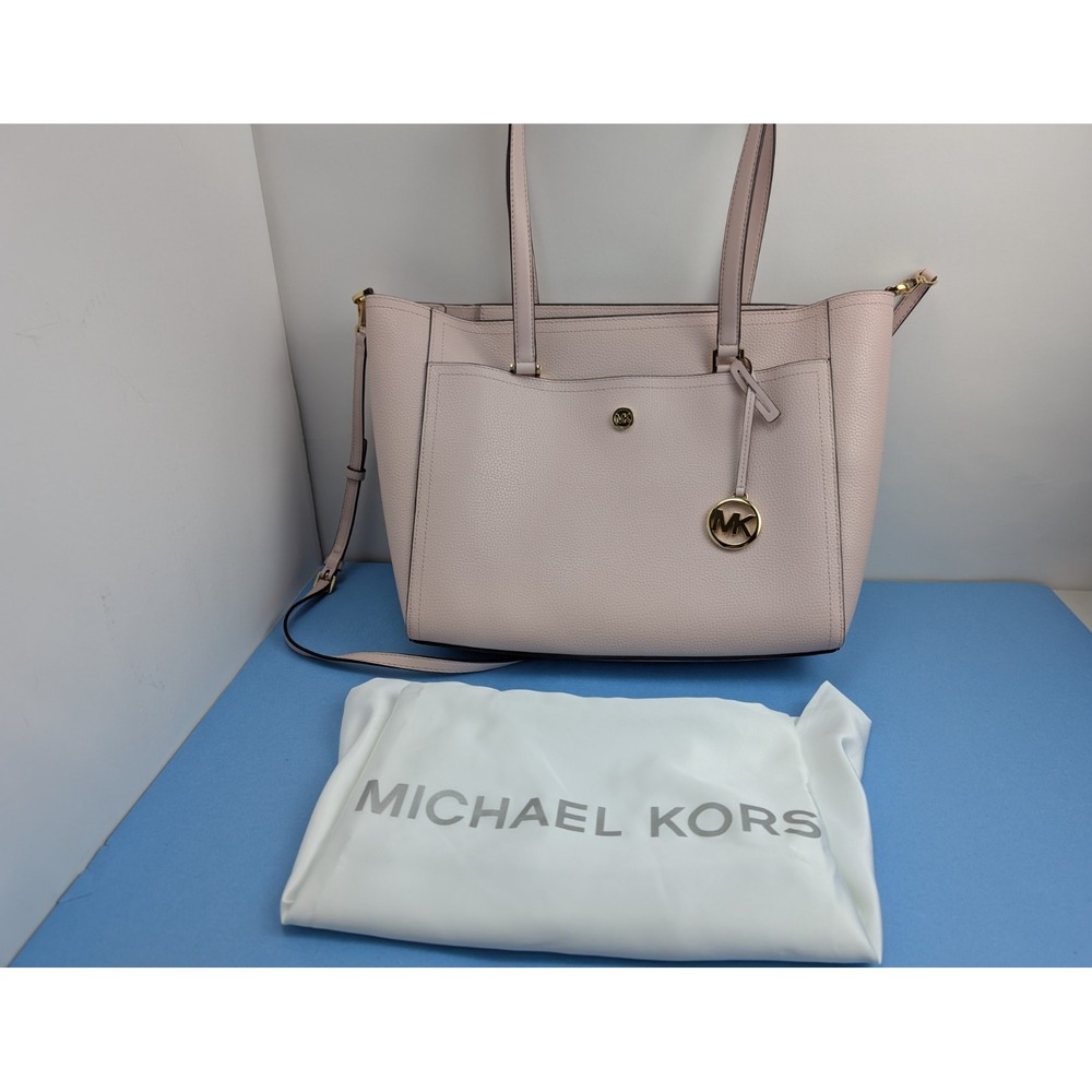 Michael Kors Maisie Large Leather Tote Bag Powder Blush Pink